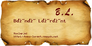 Bánó Lóránt névjegykártya