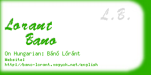 lorant bano business card